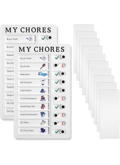 erorex 2 Pieces Chore Chart For Kids Detachable Message Board To Do List Diy Plastic Memo Boards Rv Checklist Board With 2 Marker And 10 Cardstock For Adults Home Travel Planning Reminder（White）  - Image 1