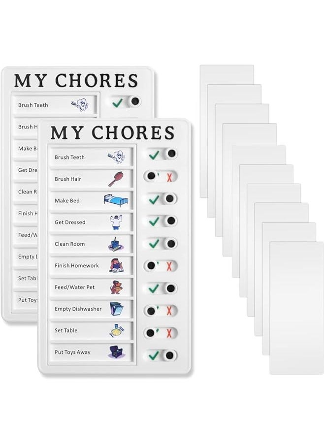 erorex - 2 Pieces Chore Chart For Kids Detachable Message Board To Do List Diy Plastic Memo Boards Rv Checklist Board With 2 Marker And 10 Cardstock For Adults Home Travel Planning Reminder（White） - Image 1