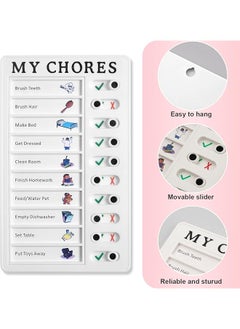 erorex 2 Pieces Chore Chart For Kids Detachable Message Board To Do List Diy Plastic Memo Boards Rv Checklist Board With 2 Marker And 10 Cardstock For Adults Home Travel Planning Reminder（White）  - Image 4