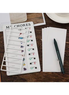 erorex 2 Pieces Chore Chart For Kids Detachable Message Board To Do List Diy Plastic Memo Boards Rv Checklist Board With 2 Marker And 10 Cardstock For Adults Home Travel Planning Reminder（White）  - Image 2