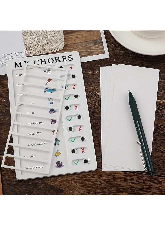 erorex - 2 Pieces Chore Chart For Kids Detachable Message Board To Do List Diy Plastic Memo Boards Rv Checklist Board With 2 Marker And 10 Cardstock For Adults Home Travel Planning Reminder（White） - Image 1