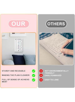 erorex 2 Pieces Chore Chart For Kids Detachable Message Board To Do List Diy Plastic Memo Boards Rv Checklist Board With 2 Marker And 10 Cardstock For Adults Home Travel Planning Reminder（White）  - Image 5