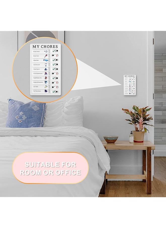 erorex - 2 Pieces Chore Chart For Kids Detachable Message Board To Do List Diy Plastic Memo Boards Rv Checklist Board With 2 Marker And 10 Cardstock For Adults Home Travel Planning Reminder（White） - Image 1