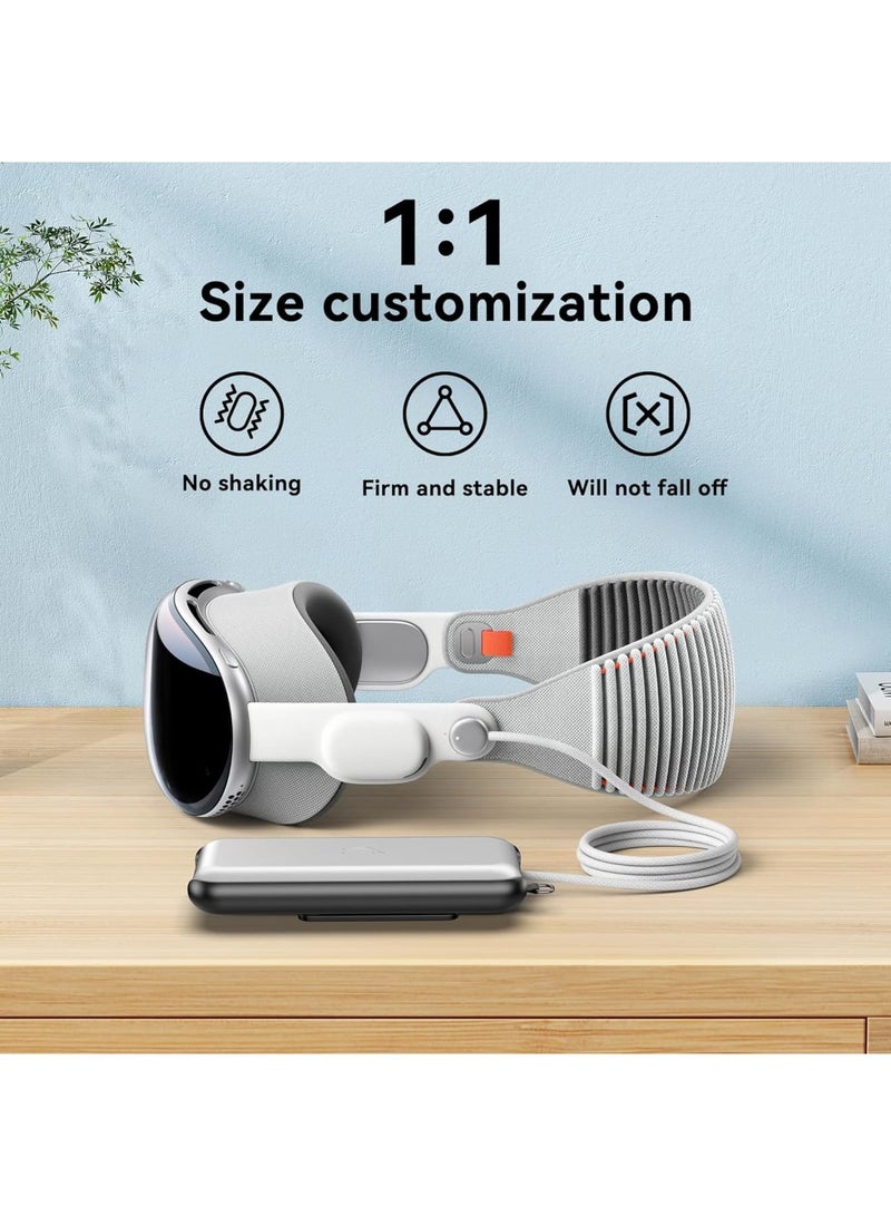 SOLARAE حافظة بطارية لجهاز Apple Vision Pro VR، حافظة بطارية محمولة مقاومة للماء مع مشبك حزام وحزام عبر الجسم، حافظة بطارية تحمي من جميع الجوانب لملحقات Apple VR، سوداء - Image 2