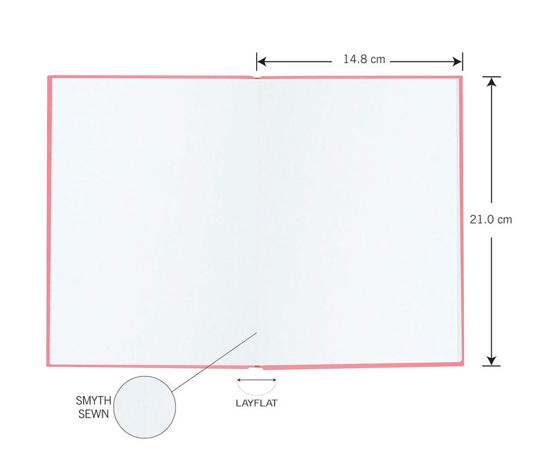 MENORAH Watercolor Paper A5 Artist Sketchbook A5140 Gsm 58 Sheets 116 PagesSize 210 Cm X 148 CmDrawing Book Hard Bound Handmade Cassata Sketch Book Cherry Pink Orchid Portrait - Image 5