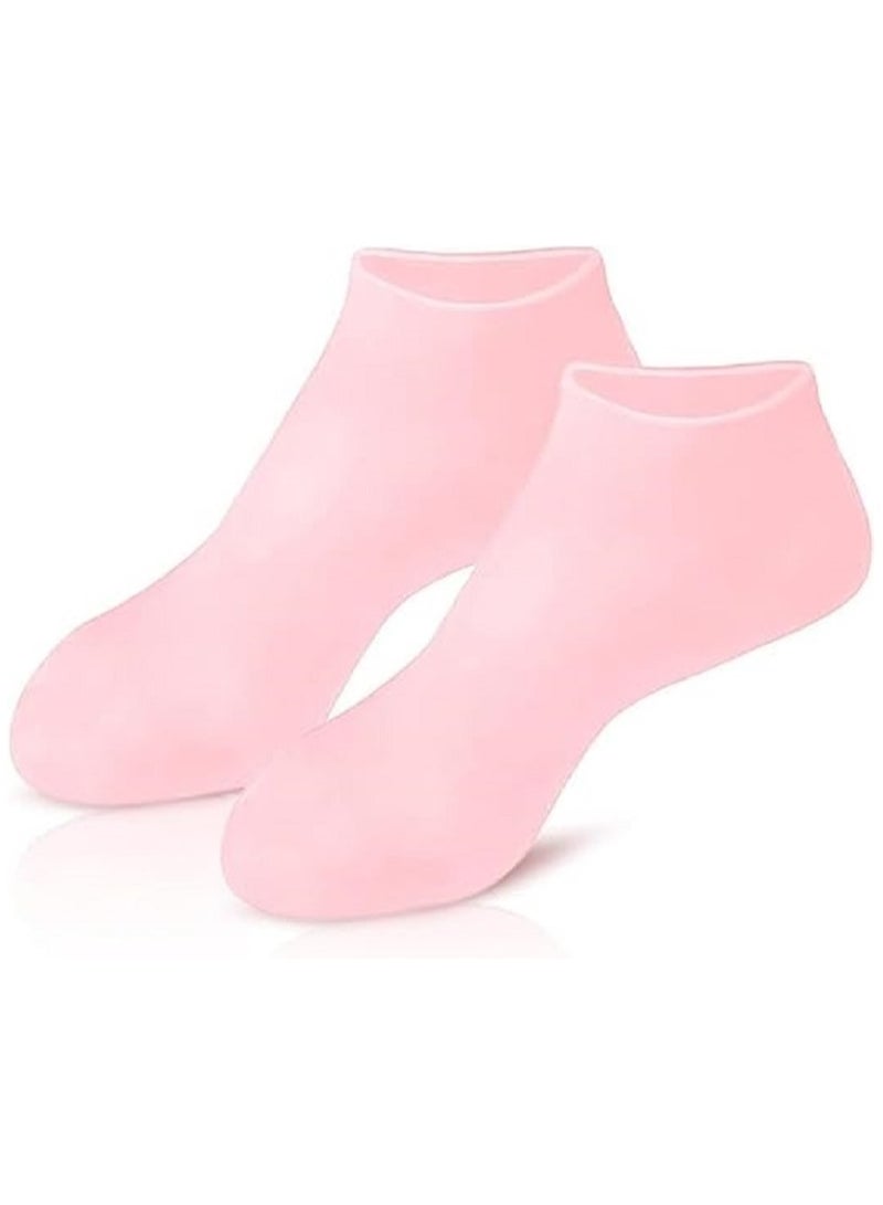 Generic Moisturizing Silicone Socks for Women – Therapy Socks for Dry Feet and Cracked Heels – Soften Rough Skin, Exfoliate Dead Skin, Relieve Calluses – Washable & Reusable  - Image 1