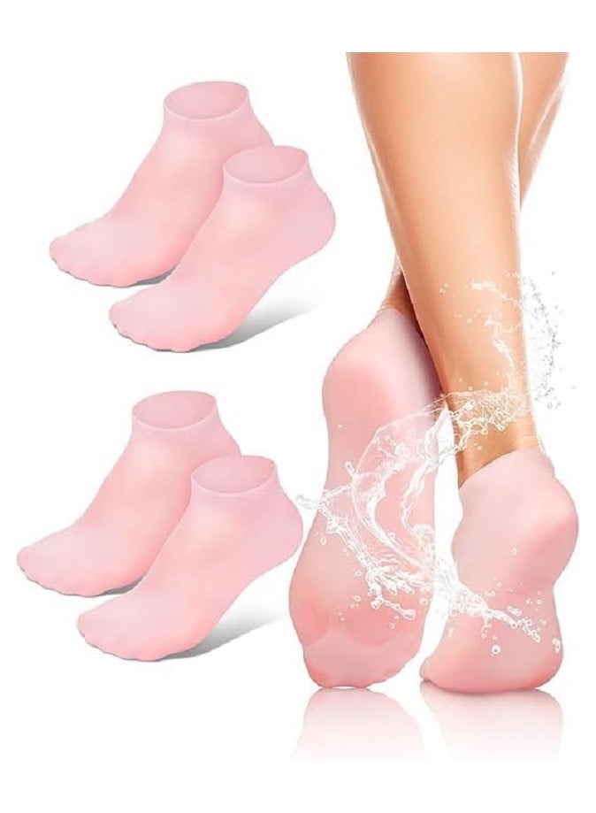 Generic Moisturizing Silicone Socks for Women – Therapy Socks for Dry Feet and Cracked Heels – Soften Rough Skin, Exfoliate Dead Skin, Relieve Calluses – Washable & Reusable  - Image 2
