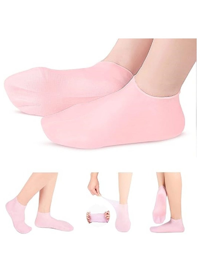 Generic Moisturizing Silicone Socks for Women – Therapy Socks for Dry Feet and Cracked Heels – Soften Rough Skin, Exfoliate Dead Skin, Relieve Calluses – Washable & Reusable  - Image 3