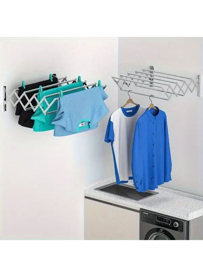 Heavy Duty Steel Wall Mounted Clothes Rack 47 24inch Multi Hook Design Space Saving - Image 3