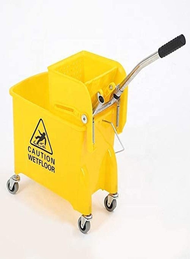 Shivis™Mini Mop Bucket Wringer Trolley (20 Liter) (Yellow, Acrylonitrile Butadiene Styrene (ABS)) - Image 1