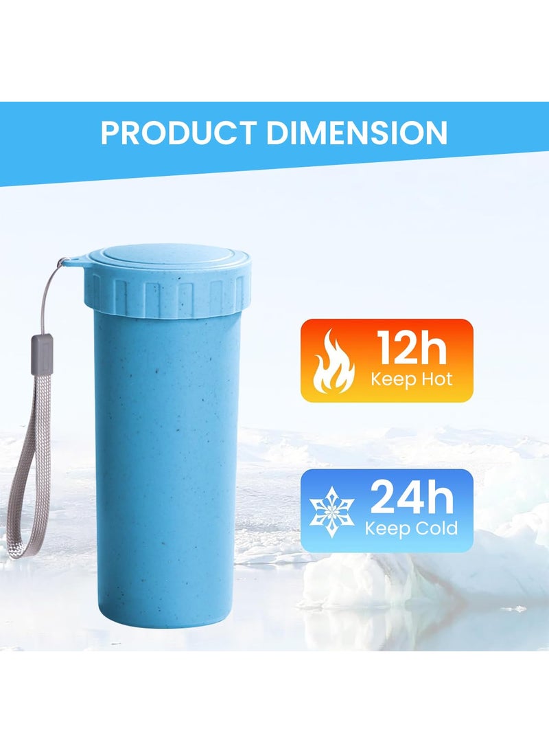 SUPVOX Supvox® 330ml Water Bottle Pack of 3 Unbreakable Water Bottle Set, Wheat Straw Slim Sipper Bottle for Adults, Women & Kids, BPA Free Water Bottles, Lightweight Water Bottle  - Image 4