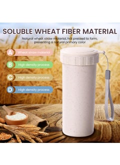 SUPVOX Supvox® 330ml Water Bottle Pack of 3 Unbreakable Water Bottle Set, Wheat Straw Slim Sipper Bottle for Adults, Women & Kids, BPA Free Water Bottles, Lightweight Water Bottle  - Image 3