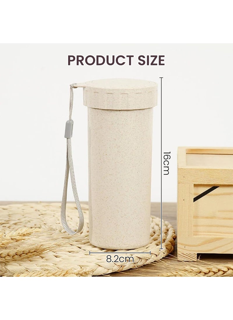 SUPVOX Supvox® 330ml Water Bottle Pack of 3 Unbreakable Water Bottle Set, Wheat Straw Slim Sipper Bottle for Adults, Women & Kids, BPA Free Water Bottles, Lightweight Water Bottle  - Image 2