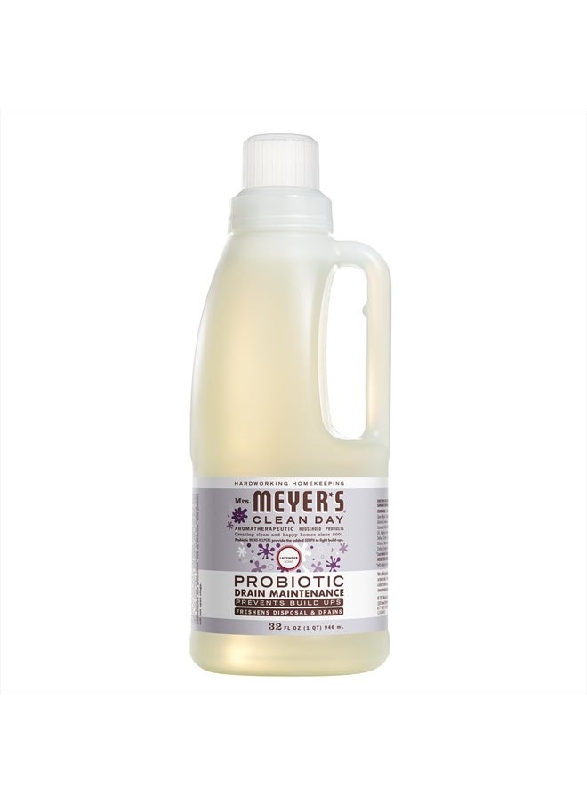 Mrs. Meyer's Clean Day Probiotic Drain Maintenance Liquid, Lavender, Freshens Disposals and Drains, 32 Fl Oz  - Image 1