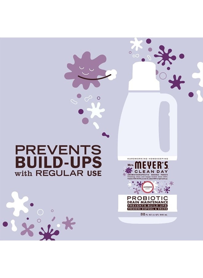 Mrs. Meyer's Clean Day Probiotic Drain Maintenance Liquid, Lavender, Freshens Disposals and Drains, 32 Fl Oz  - Image 4