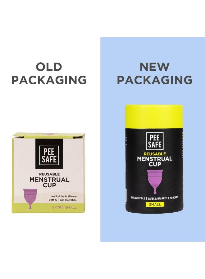 PEESAFE Pee Safe Reusable Menstrual Cup for Women - Small Size with Pouch|Ultra Soft, Odour and Rash Free|100% Medical Grade Silicone |No Leakage | Protection for Up to 8-10 Hours | US FDA Registered,Pack of 1 - Image 4
