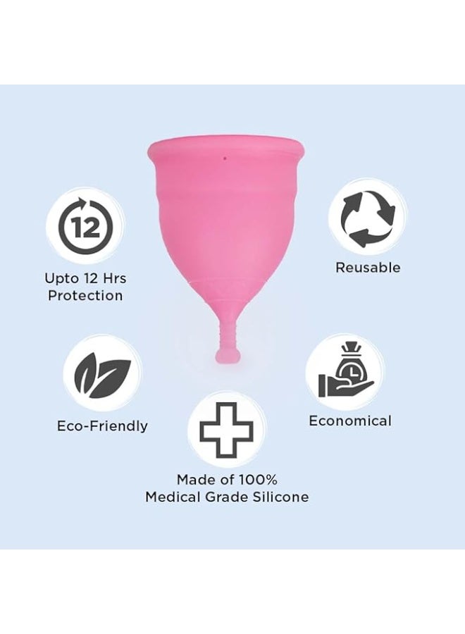 PEESAFE Pee Safe Reusable Menstrual Cup for Women - Small Size with Pouch|Ultra Soft, Odour and Rash Free|100% Medical Grade Silicone |No Leakage | Protection for Up to 8-10 Hours | US FDA Registered,Pack of 1 - Image 2