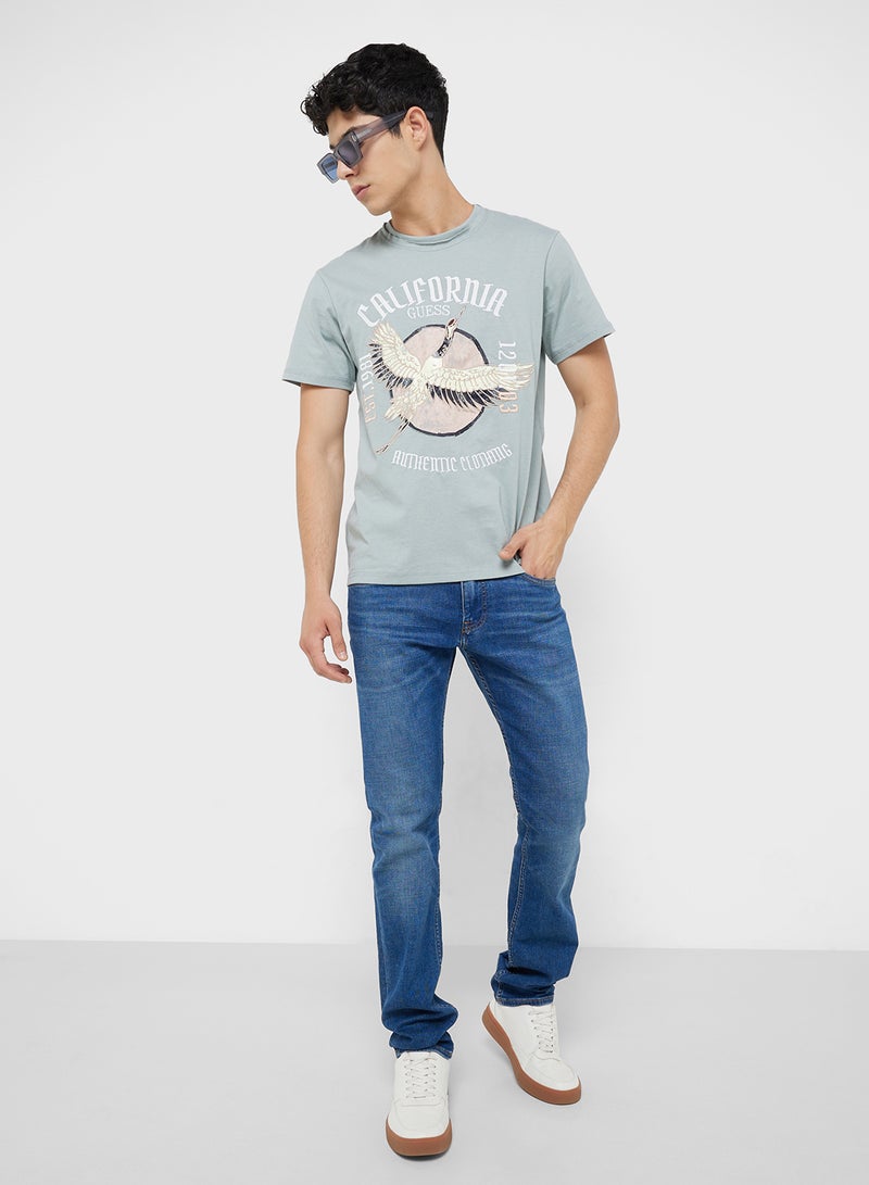 GUESS Printed Short Sleeve Crew Neck T-Shirt  - Image 4
