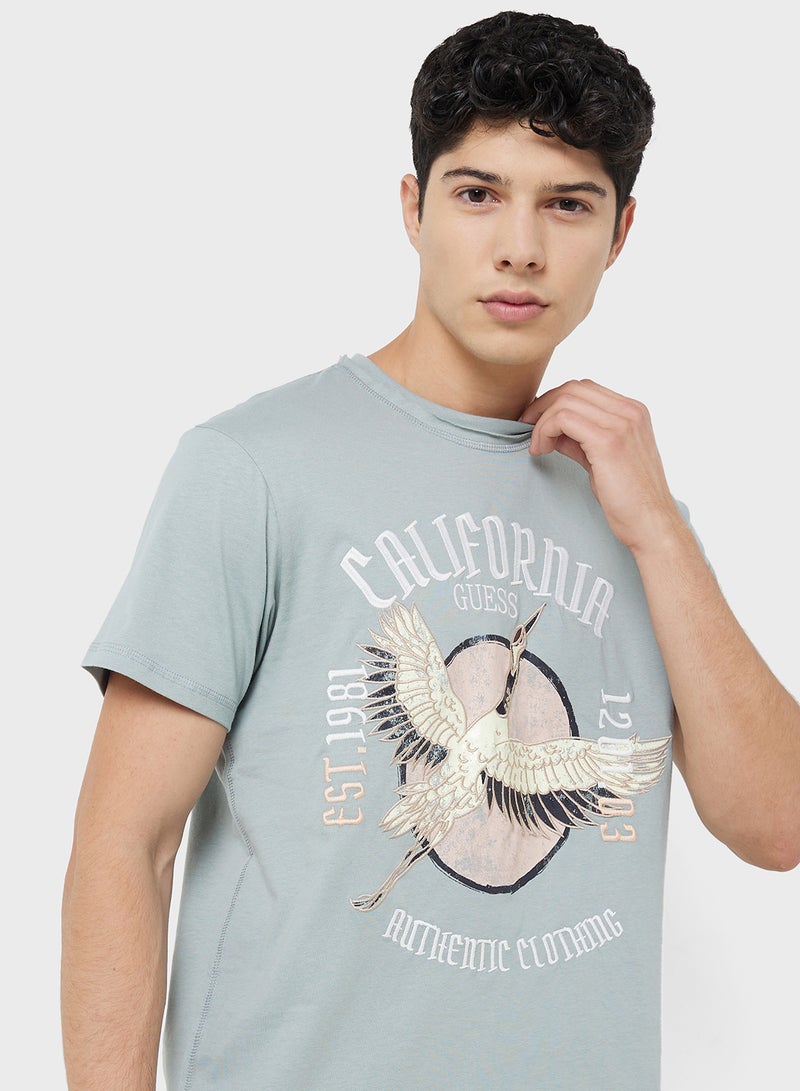 GUESS Printed Short Sleeve Crew Neck T-Shirt  - Image 3