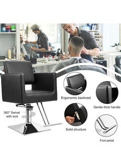 ETG Hairdresser Barber Salon Chair,Capacity 330 Lbs - with Heavy Duty Hydraulic Pump, 360° Swivel Adjustable Spa Beauty Equipment, Hair Stylist Women Man for Barbershop,Home Hairdresser Barber Salon Chair  - Image 3