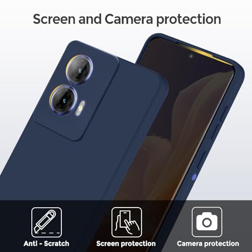 SBMS Silicone Back Cover Case for Motorola Edge 50 Fusion 5G / Moto G85 5G / Moto G96 5G | Soft Micro-Fibre Lining Inside | Camera Protection Bump | Shockproof Back Cover Case for Moto G96 5G (Blue) - Image 2