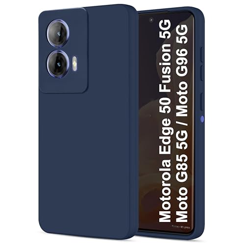 SBMS Silicone Back Cover Case for Motorola Edge 50 Fusion 5G / Moto G85 5G / Moto G96 5G | Soft Micro-Fibre Lining Inside | Camera Protection Bump | Shockproof Back Cover Case for Moto G96 5G (Blue) - Image 1