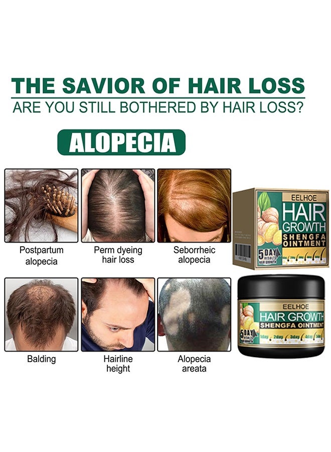 EELHOE Hair Growth Shengfa Ointment of Ginger , Ginger Germinal Conditioner, 5 Days Hair Regrowth Cream, Moisturizing Scalp Massage Follicle Ginger Essence Cream For Hair Loss And Hair Thinning Treatment - Image 3
