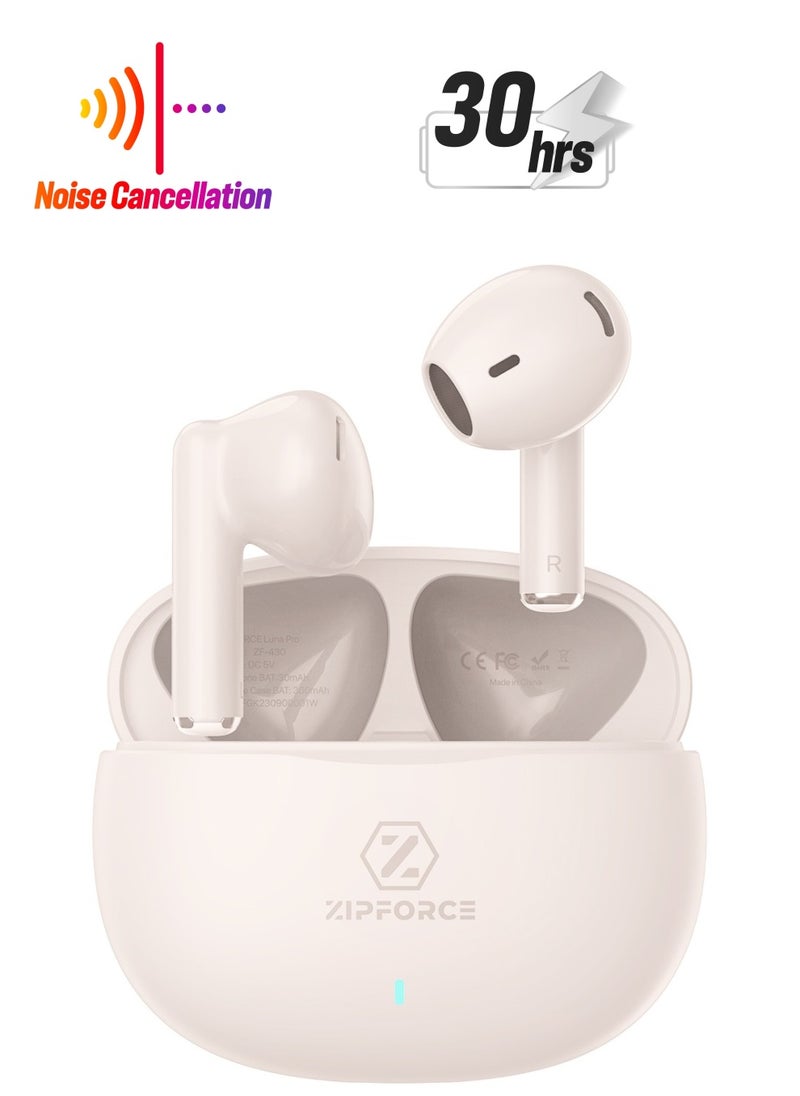 ZIPFORCE - ZIPFORCE True Wireless Earbuds, In-Ear Bluetooth 5.3 Headphones 4-Mics ENC Clear Call, Bluetooth Earbuds Touch Control, IPX6 Waterproof TWS, Light-Weight Earphones - Image 1