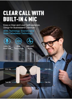 ZIPFORCE ZIPFORCE True Wireless Earbuds, In-Ear Bluetooth 5.3 Headphones 4-Mics ENC Clear Call, Bluetooth Earbuds Touch Control, IPX6 Waterproof TWS, Light-Weight Earphones  - Image 3