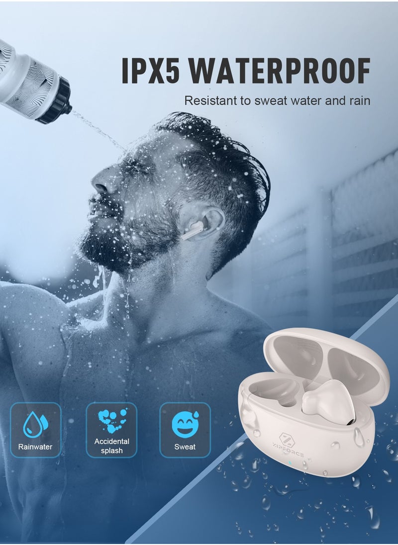 ZIPFORCE - ZIPFORCE True Wireless Earbuds, In-Ear Bluetooth 5.3 Headphones 4-Mics ENC Clear Call, Bluetooth Earbuds Touch Control, IPX6 Waterproof TWS, Light-Weight Earphones - Image 1