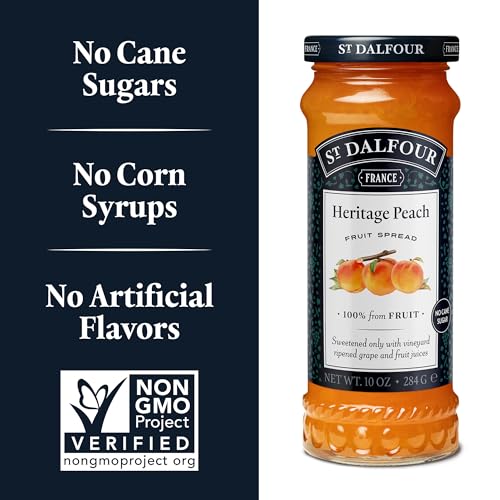 St.Dalfour St Dalfour Heritage Peach Fruit Spread  10oz  100 from Fruit No Artificial Ingredients NonGMO No Cane Sugars All Natural Made in France - Image 5