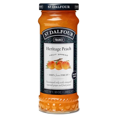 St.Dalfour St Dalfour Heritage Peach Fruit Spread  10oz  100 from Fruit No Artificial Ingredients NonGMO No Cane Sugars All Natural Made in France - Image 1