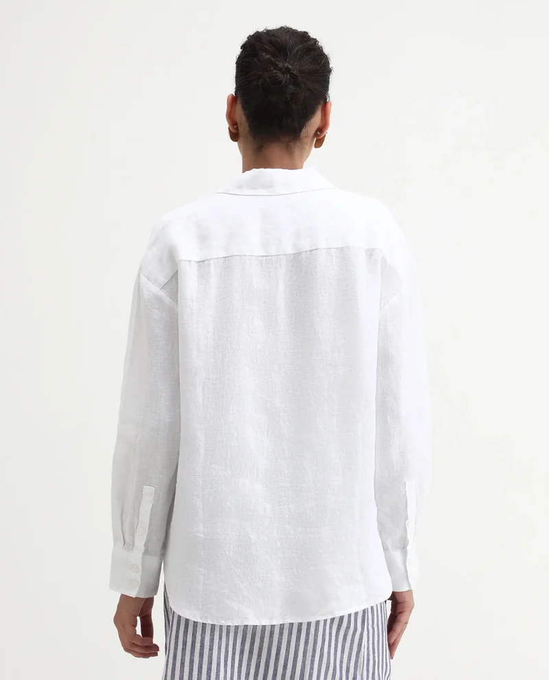 Rareism Women's Solid Linen Shirt
