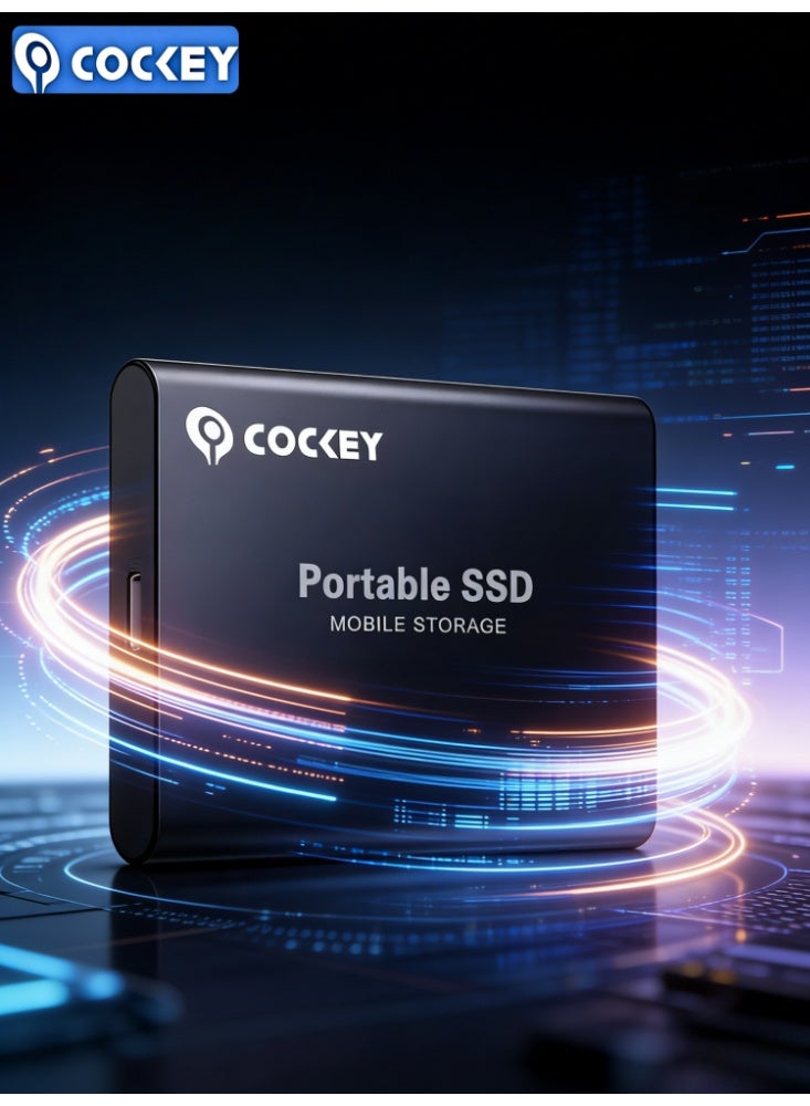 COCKEY 2TB Portable External Hard Drive, Mini SSD Hard Drives,Solid State External Drives,Computer Backup Drive,USB 3.1 to Type-C Support Data Storage Transfer for Windows XP PC Laptop and Mac(Black) - Image 4