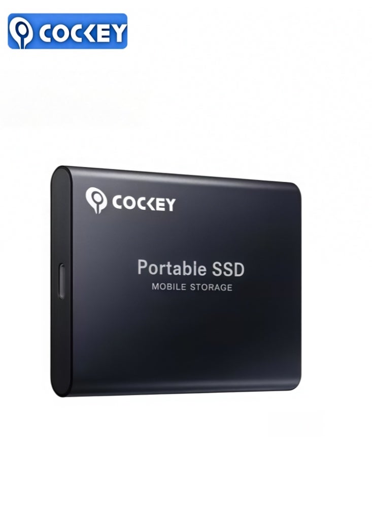 COCKEY 2TB Portable External Hard Drive, Mini SSD Hard Drives,Solid State External Drives,Computer Backup Drive,USB 3.1 to Type-C Support Data Storage Transfer for Windows XP PC Laptop and Mac(Black) - Image 1