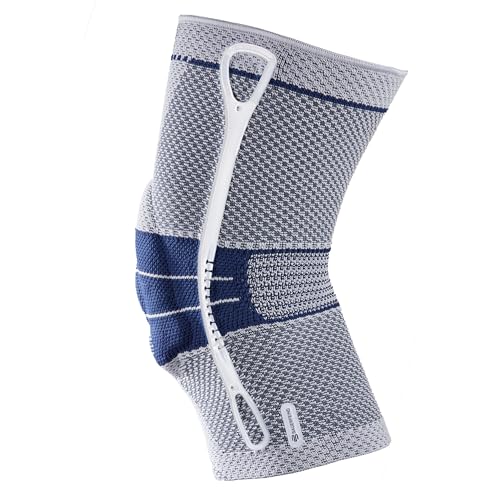 Bauerfeind GenuTrain Knee Support Brace (New Version) - Targeted Support for Pain Relief & Stabilization for Weak, Swollen & Injured Knees & Arthritis - Size 7C, Comfort - Color Titanium - Image 4