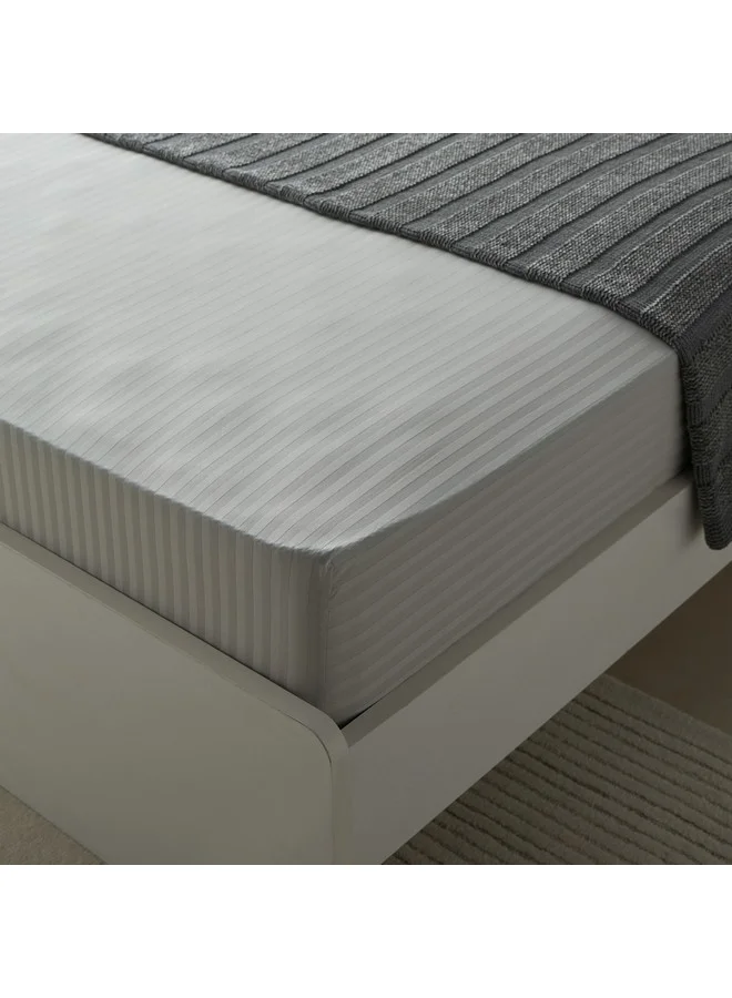 Home Box Hamilton Satin Stripe Olympic Queen Fitted Sheet 160 x 200 x 36 cm