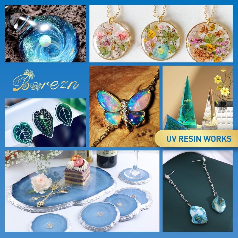 Excefore Uv Resin 100G Upgraded Crystal Clear Hard Ultraviolet Epoxy Resin Glue, Low Odor, Fast Curing Uv Resin Kit For Jewelry Making, Diy Craft, Christmas Ornaments, Set Of 2 - Image 3