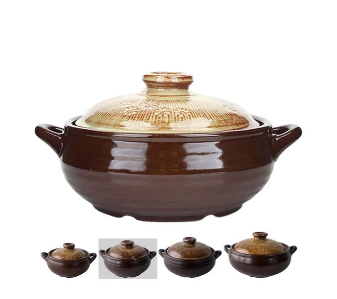 KOREAN POT BUNCHEONG MUD GLAZE EARTHENWARE TTUKBAEGI CERAMIC CLAY COOKING POT CASSEROLE HEAT RESISTANT EARTHEN POT ZEROCRACK STONE BOWL STOCKPOT SOUP COOKWARE POTTERY BOWL SMALL
