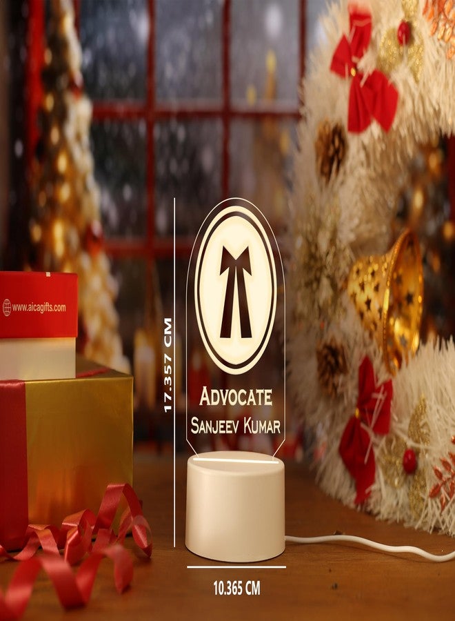 AICA Personalized Name Advocate LED Table Lamp (White Base) | Customized Birthday Thank You Graduation Appraisal Gifts for Lawyer Male Female Men Women Friend Girl Boy - Image 4