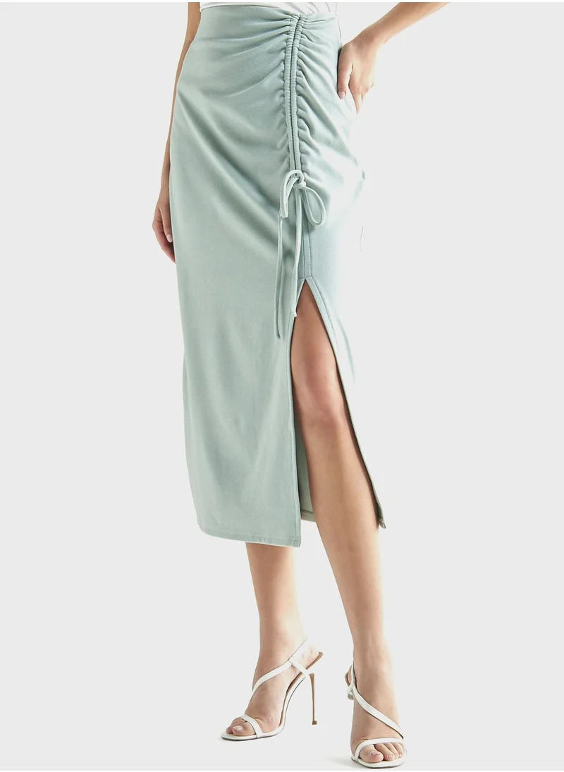 فاف Tie Detail Side Slit Skirt