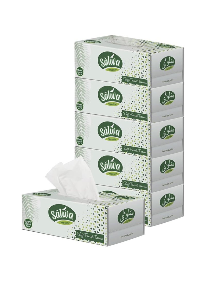 Salwa Facial Tissue Boxes, 2 Ply x 150 Sheets Pack of 5