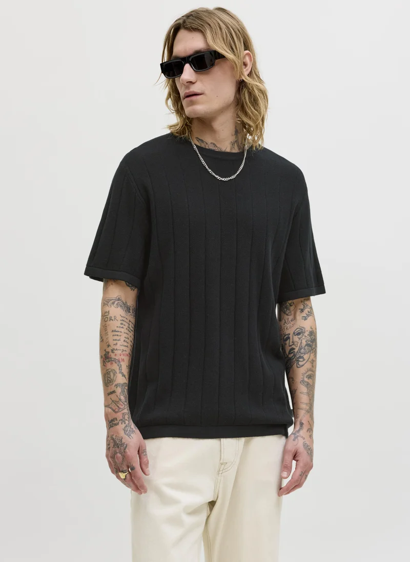JACK & JONES Knitted Crew Neck Short Sleeve Sweater