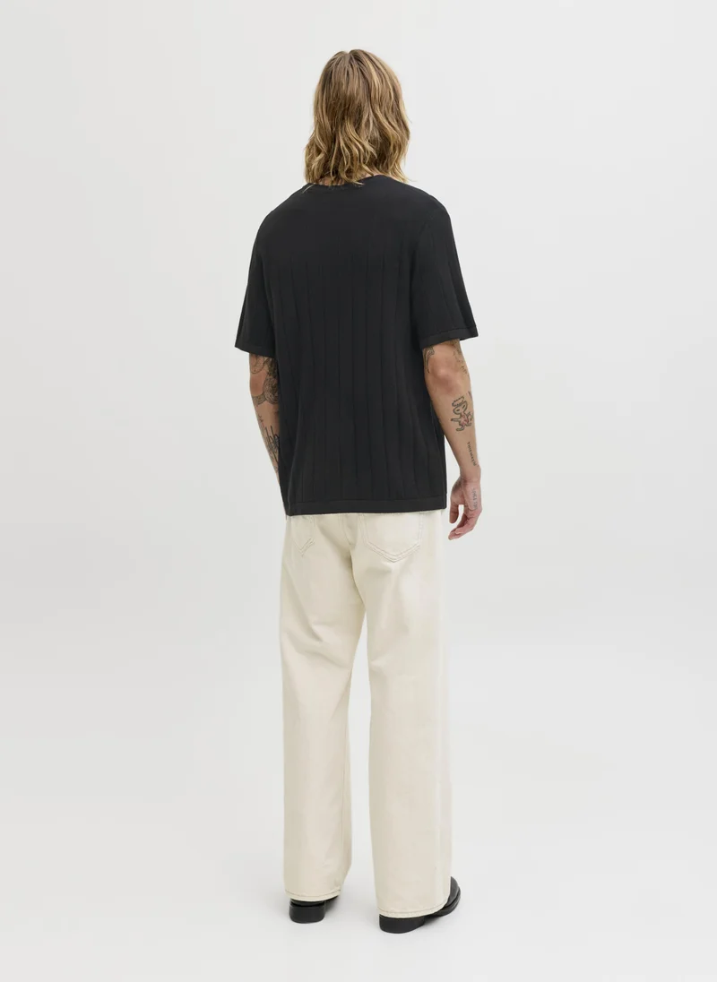 JACK & JONES Knitted Crew Neck Short Sleeve Sweater
