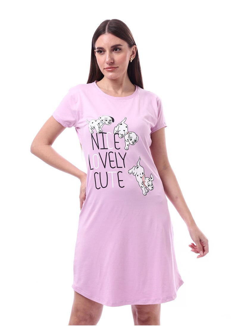 Printed Pattern Short Sleeves Sleep Dress _ Pink - pzsku/ZA27C3460F64ED3084E8FZ/45/_/1740406934/de2c7323-5c4d-40e0-b888-caf202d0af80