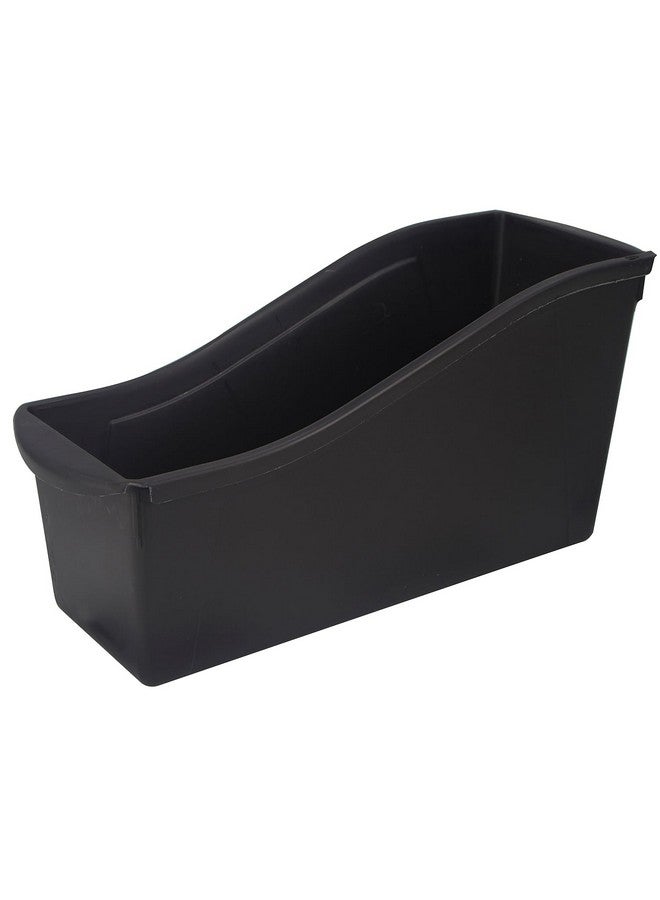 ستوريكس Storex Industries سلة كتب كبيرة مقاس 14.3 × 5.3 × 7 بوصة مع جيب أمامي باللون الأسود - Image 1