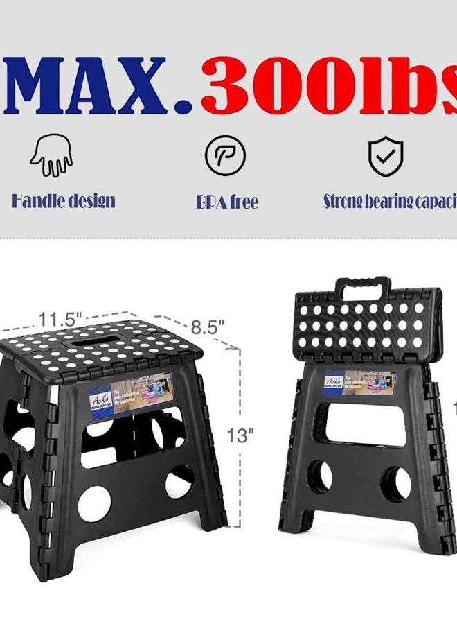 ACKO Folding Step Stool 13 inch Heavy Duty Plastic Foldable Step Stool for Kids and Adults, Small Collapsible Fold Up Stepping Stool 1 Pack - Image 4