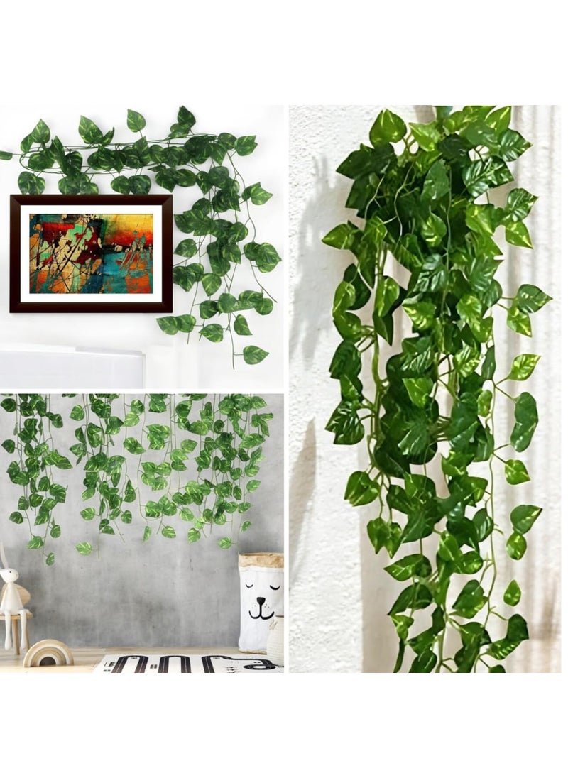 Generic 7ft Artificial Leaves Leaves for Decoration Creepers Artificial Artificial Creeper Plants for Home Decor Pack of 12  - Image 1