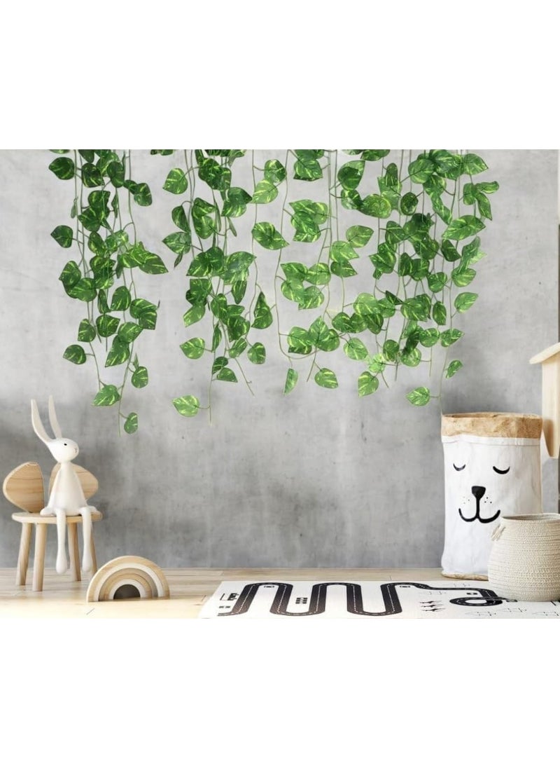 Generic 7ft Artificial Leaves Leaves for Decoration Creepers Artificial Artificial Creeper Plants for Home Decor Pack of 12  - Image 2