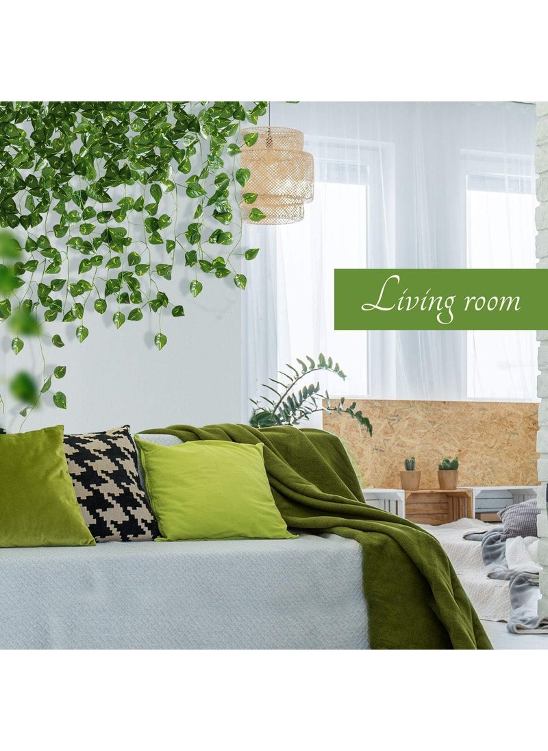Generic 7ft Artificial Leaves Leaves for Decoration Creepers Artificial Artificial Creeper Plants for Home Decor Pack of 12  - Image 3